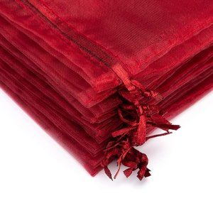 50 Red Drawstring Organza Bags 4x6